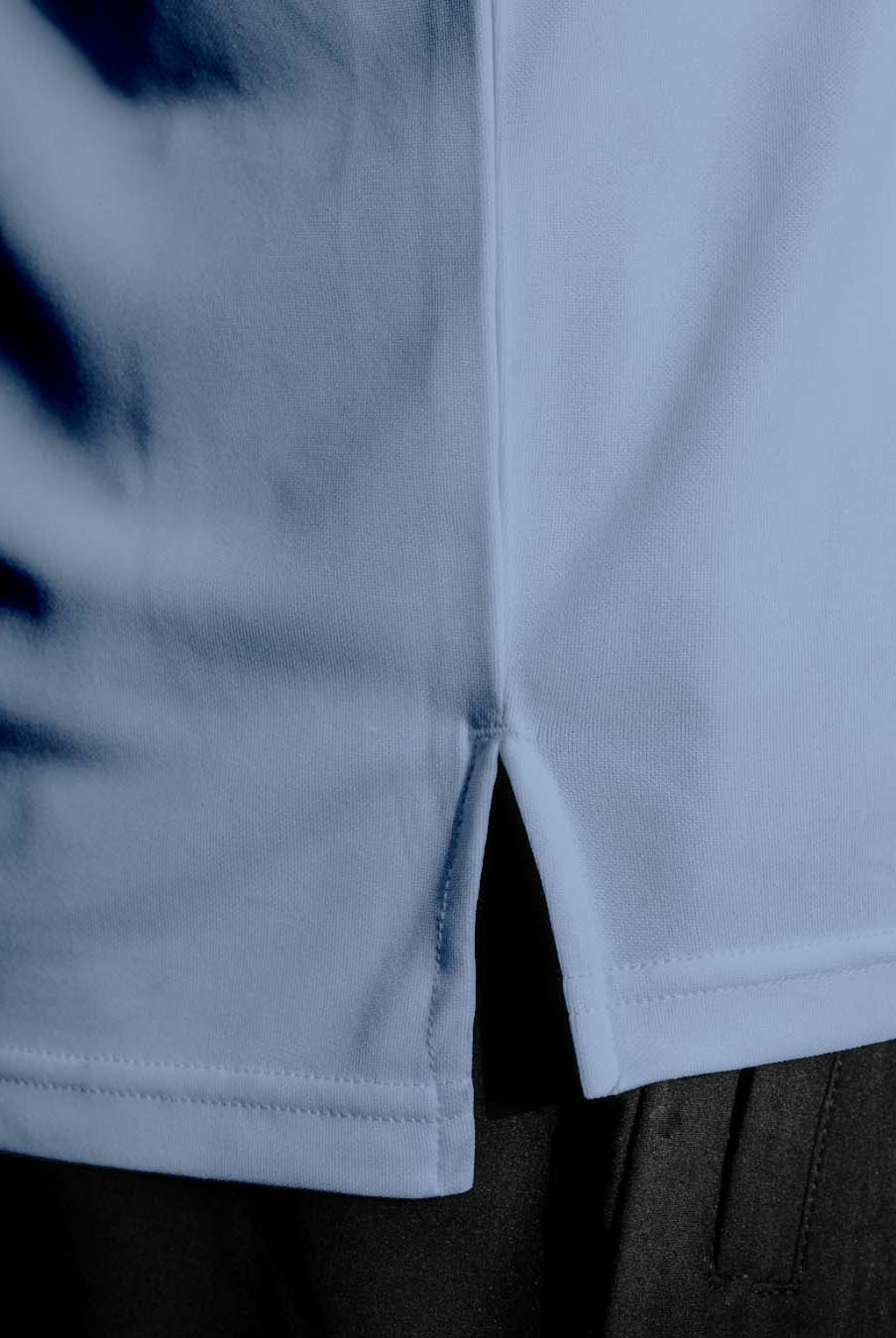 Close up photo of the hem on the Palermo shirt