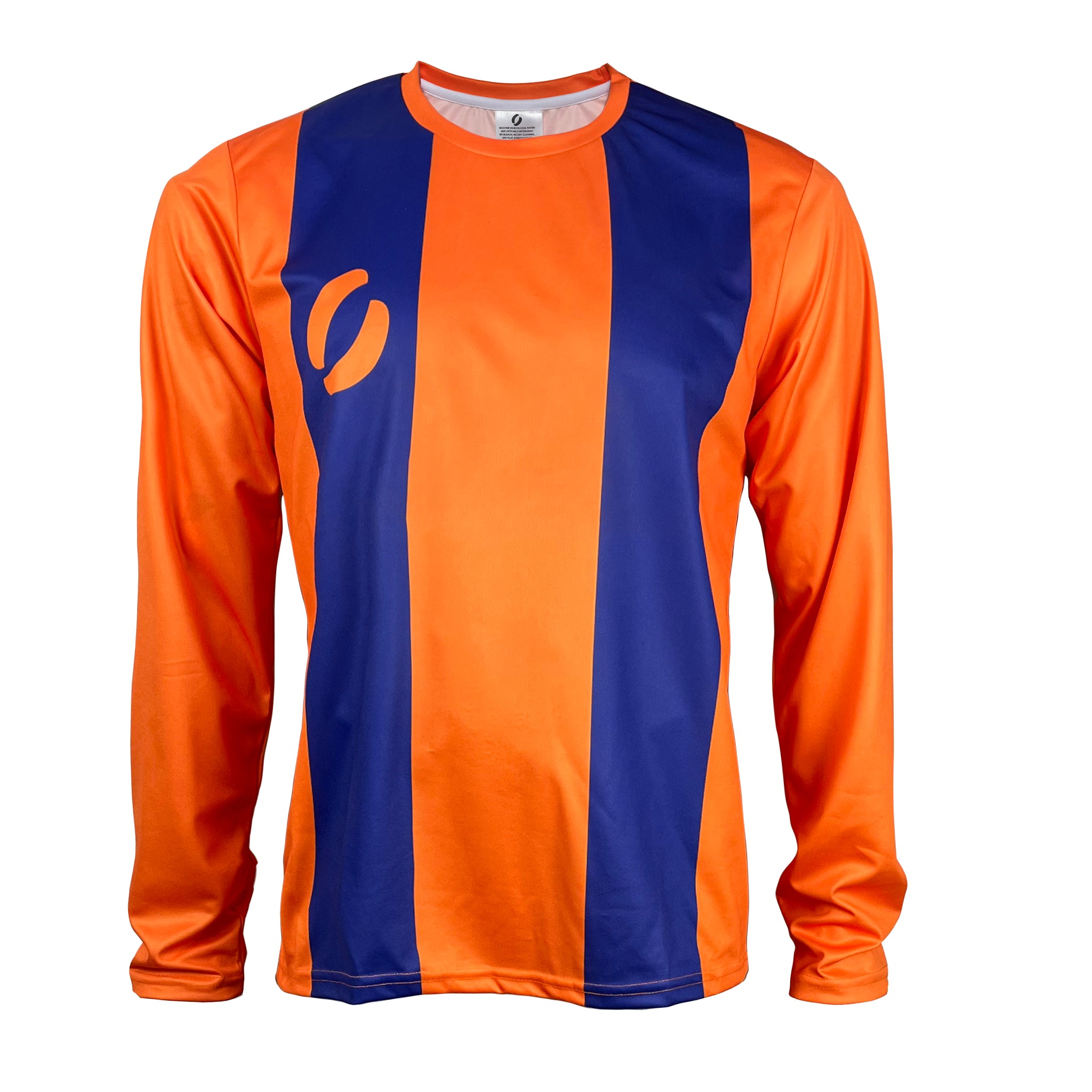 United Range Striped Long Sleeve Orange and Blue Shirt Front View