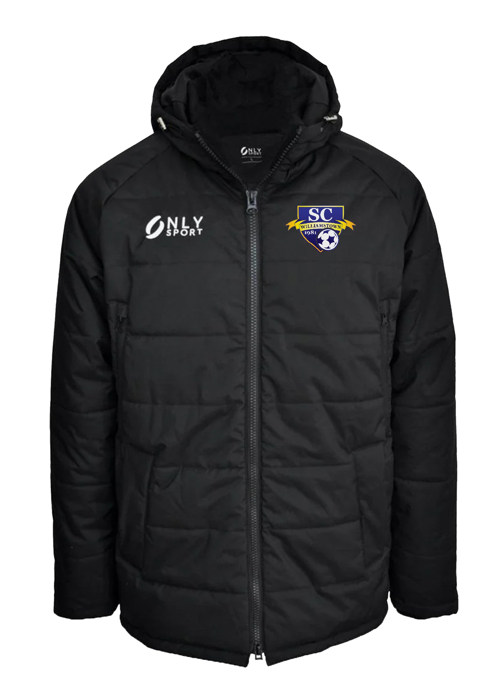 Williamstown Black Coaches Jacket Front View