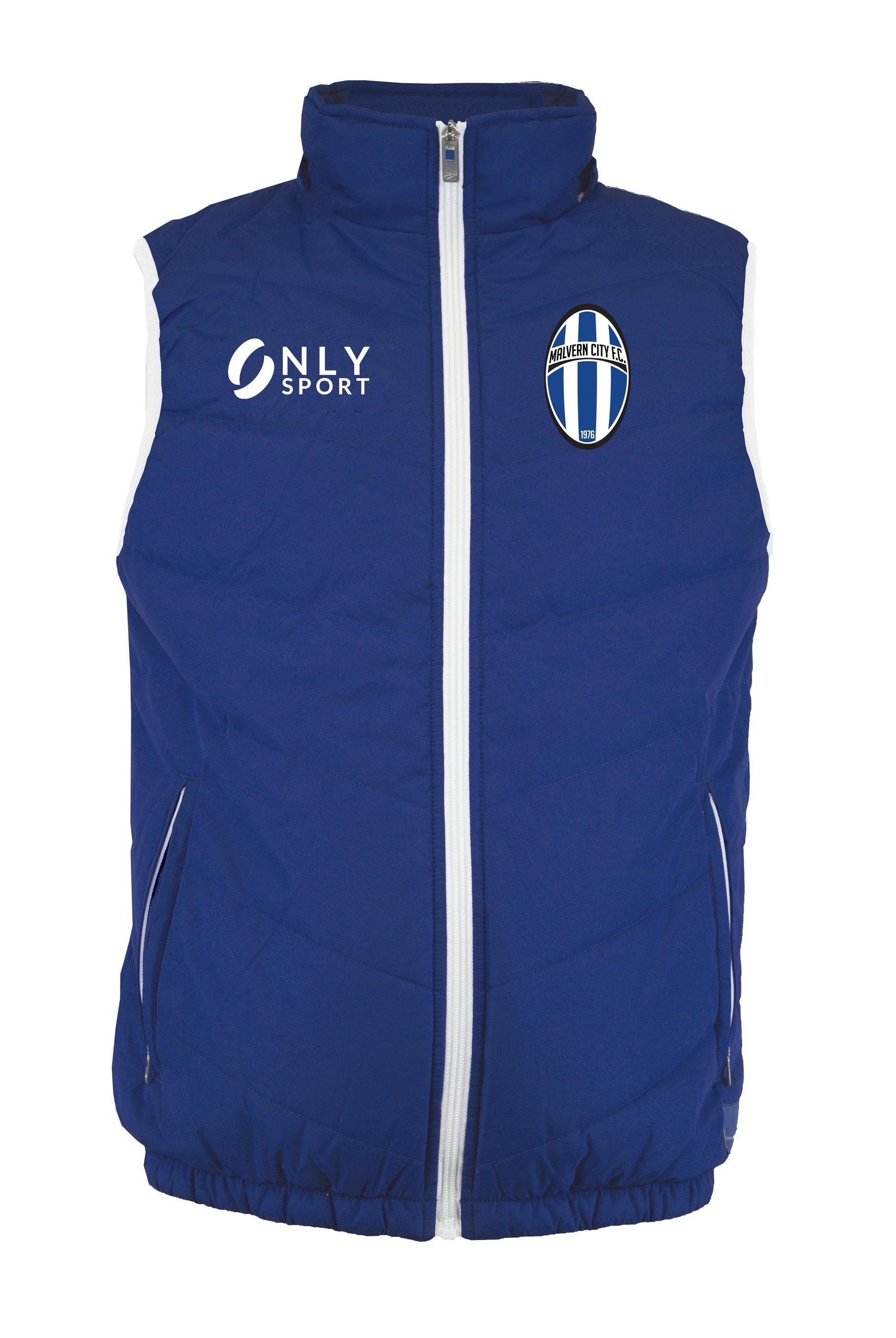 Malvern City PUFFER VEST IN BLUE front view