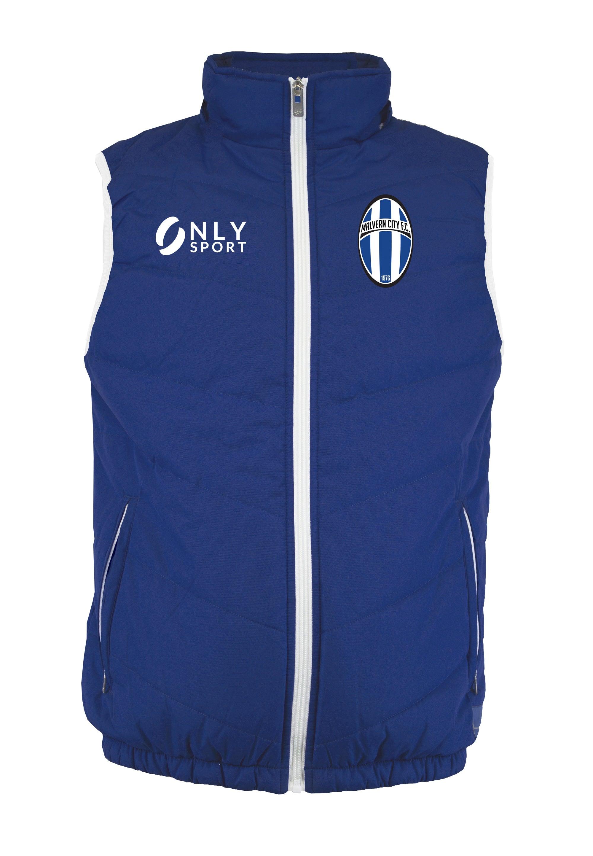Malvern City PUFFER VEST IN BLUE front view