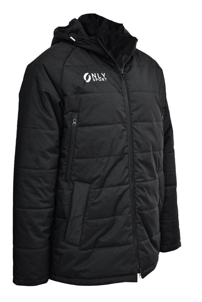 Coaches Jacket in Black Angled View
