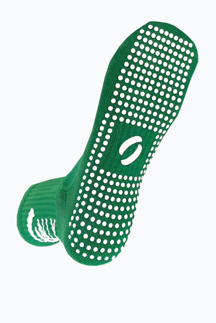 Grip Socks in green underneath viewing