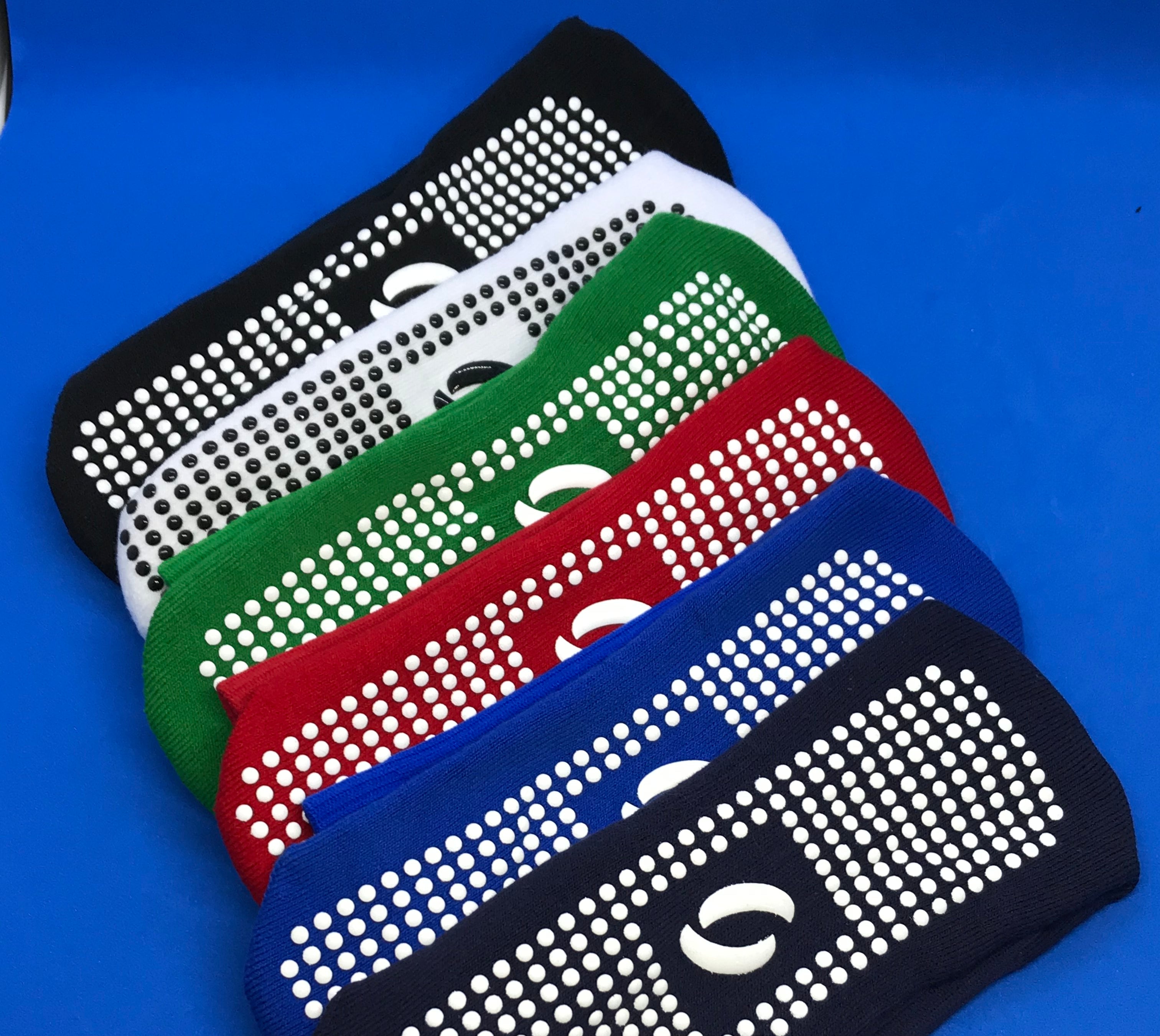 Grip Socks in navy, royal blue, red, green, white and black