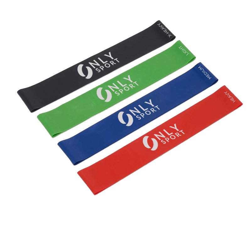 RESISTANCE BANDS 4 PACK IN BLACK GREEN BLUE AND RED