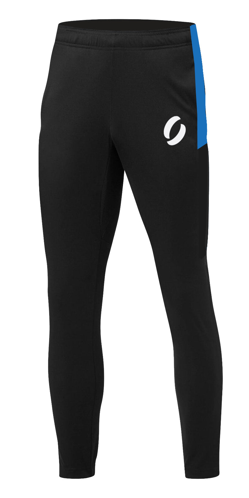 Tracksuit Pants Black with Blue Stripe