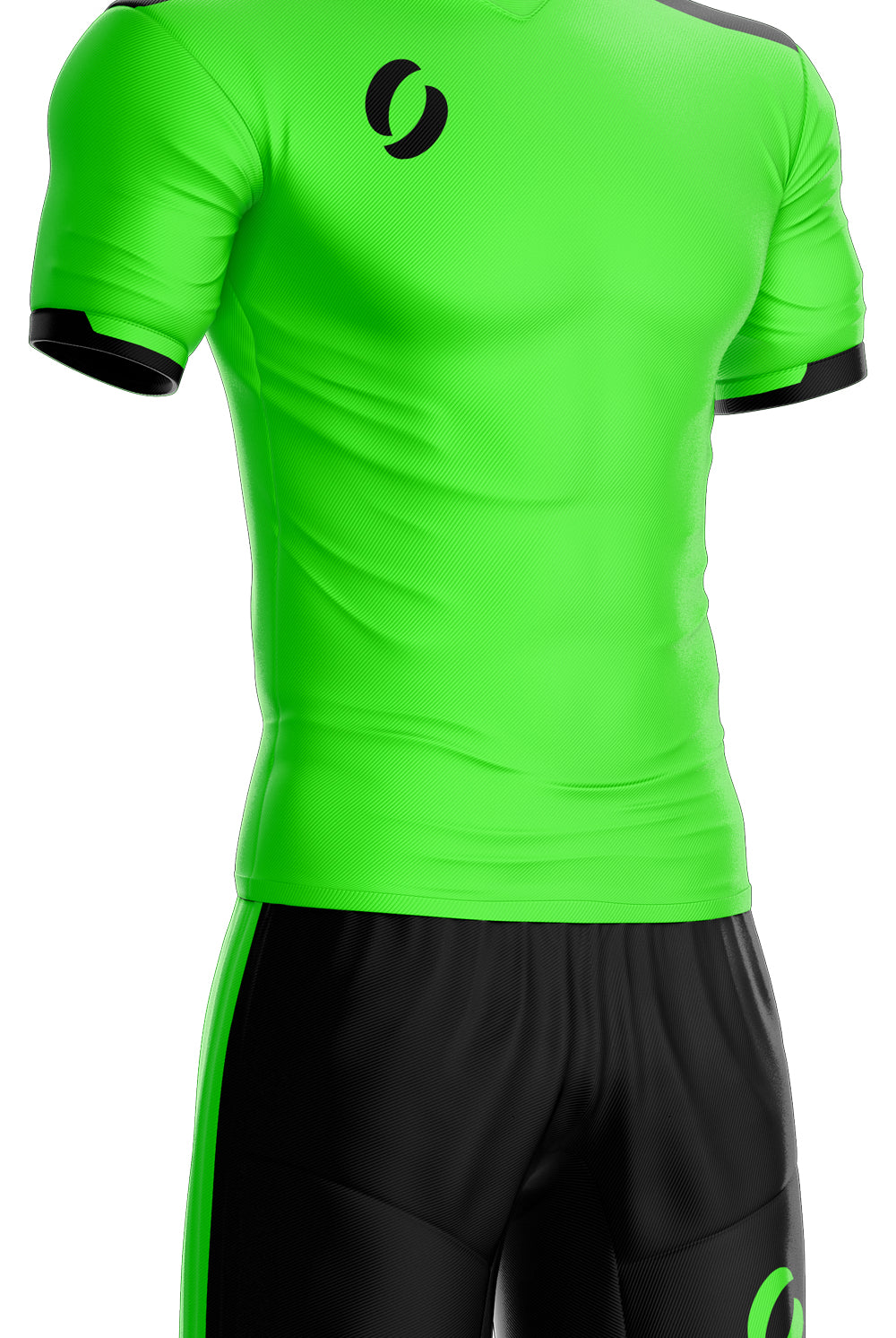 Training Kit Green Top and Black Shorts