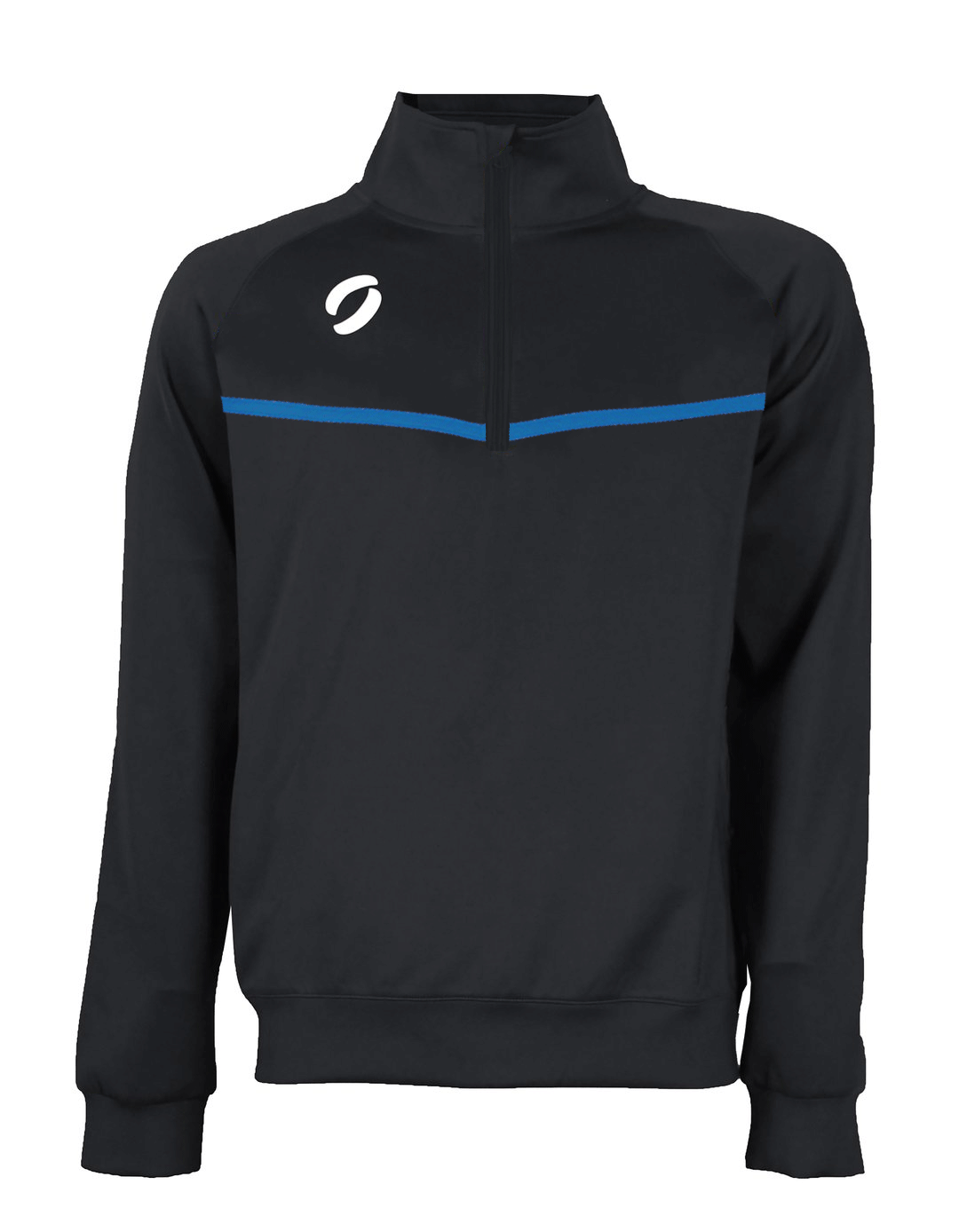 1/4 Zip Training Jumper in Black and Royal Blue