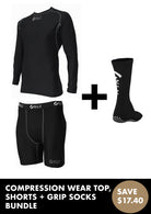 COMPRESSION WEAR AND GRIP SOCKS BUNDLE IN BLACK