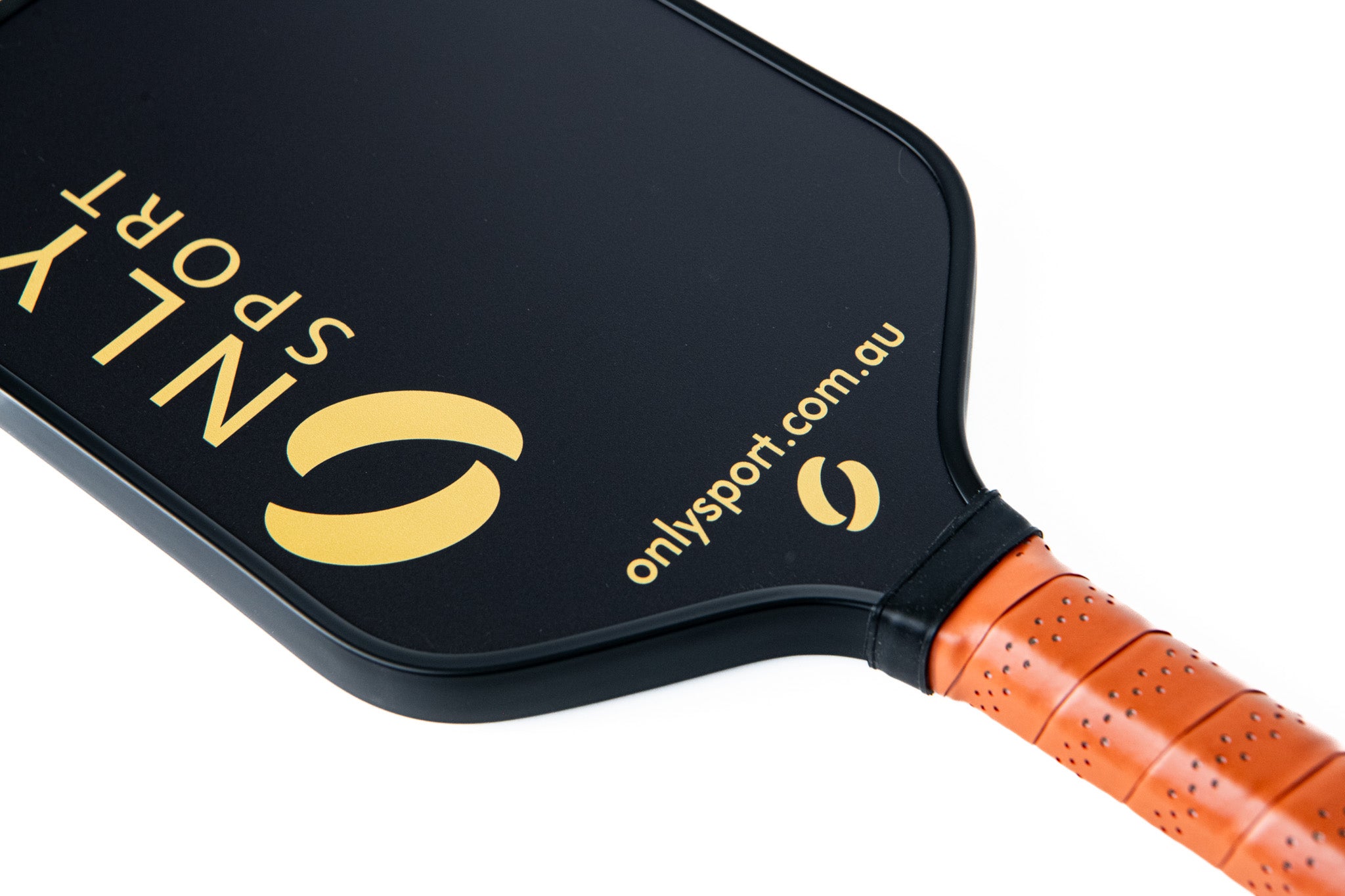 Close up view of the front of the black paddle