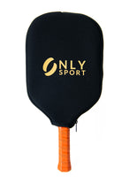 Front view of pickleball paddle with cover on