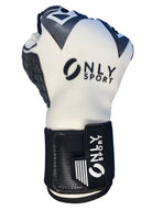 Blanco Goalkeeper Gloves in black and white back fist top view