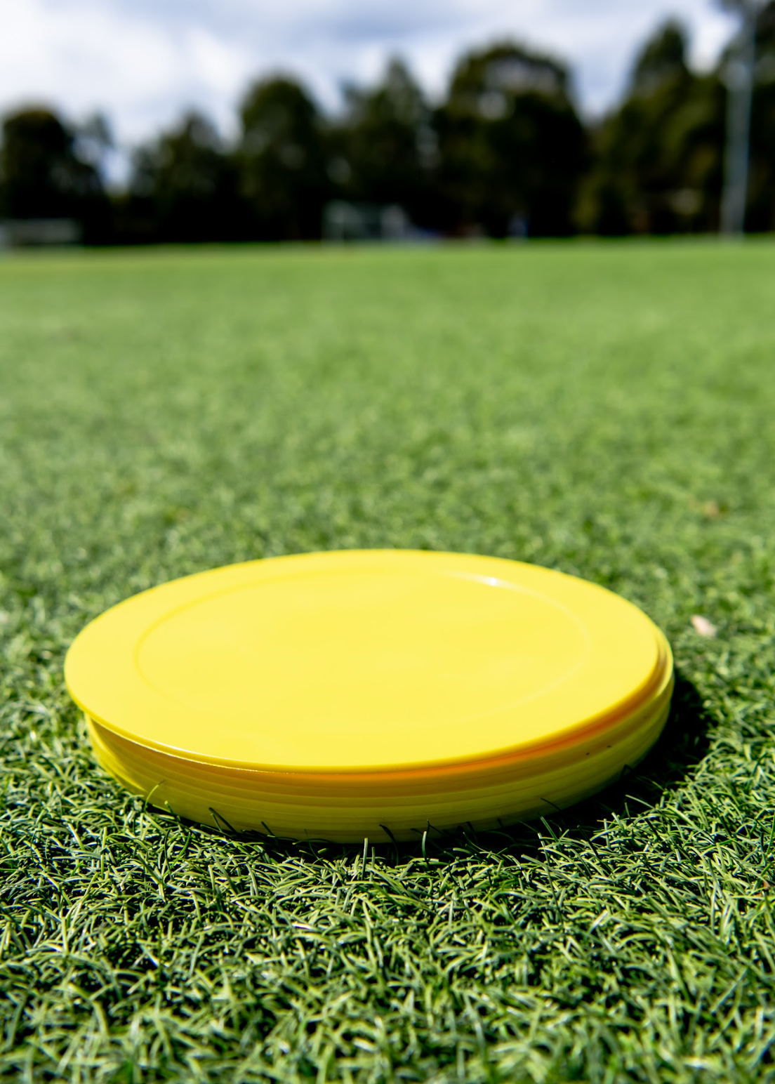 Set of Ten Yellow Flat Disc Markers