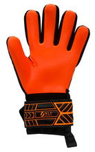 Single GIGI Goalkeeper Gloves KIDS Finger Savers Inside View in Orange