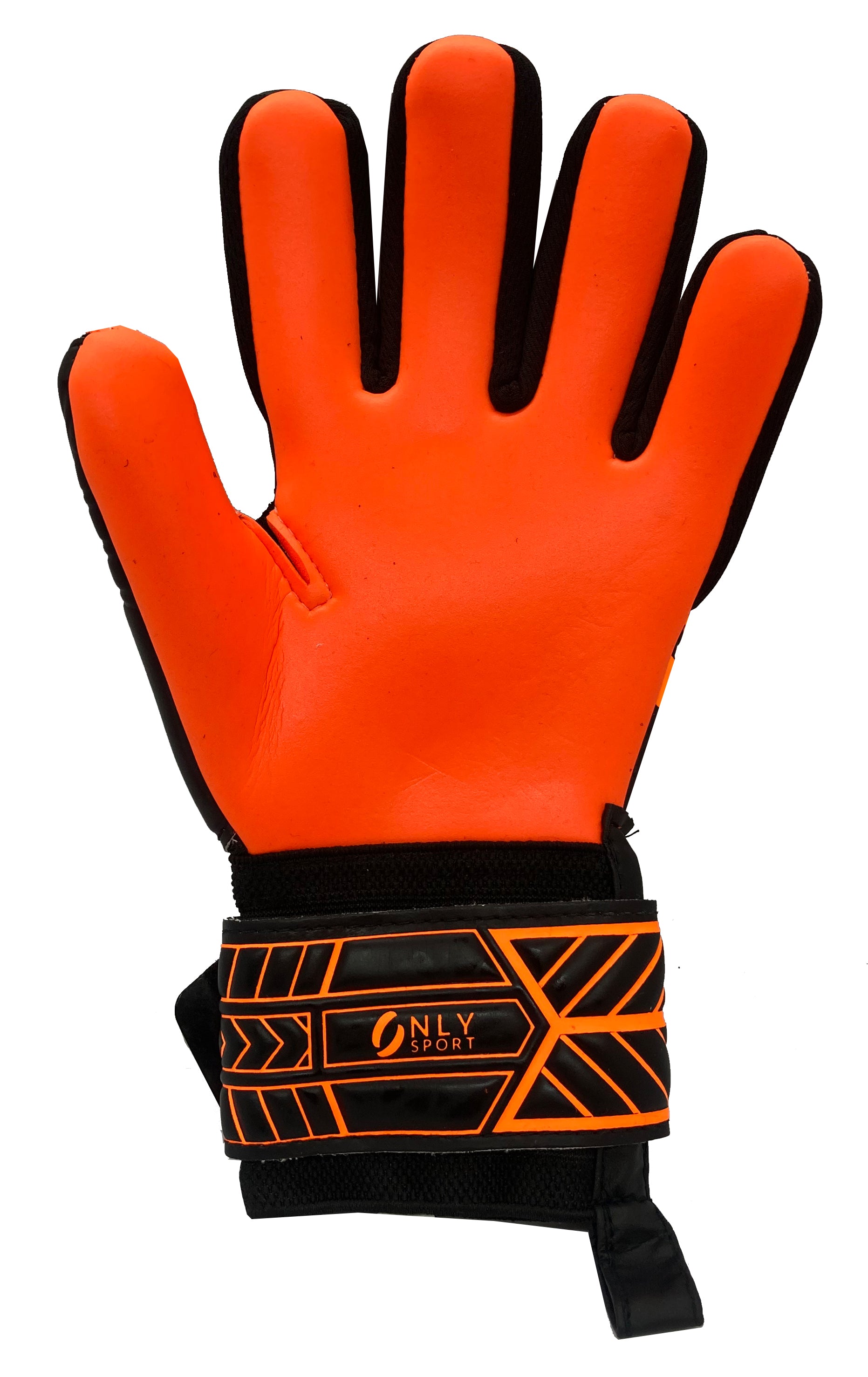 Single GIGI Goalkeeper Gloves KIDS Finger Savers Inside View in Orange