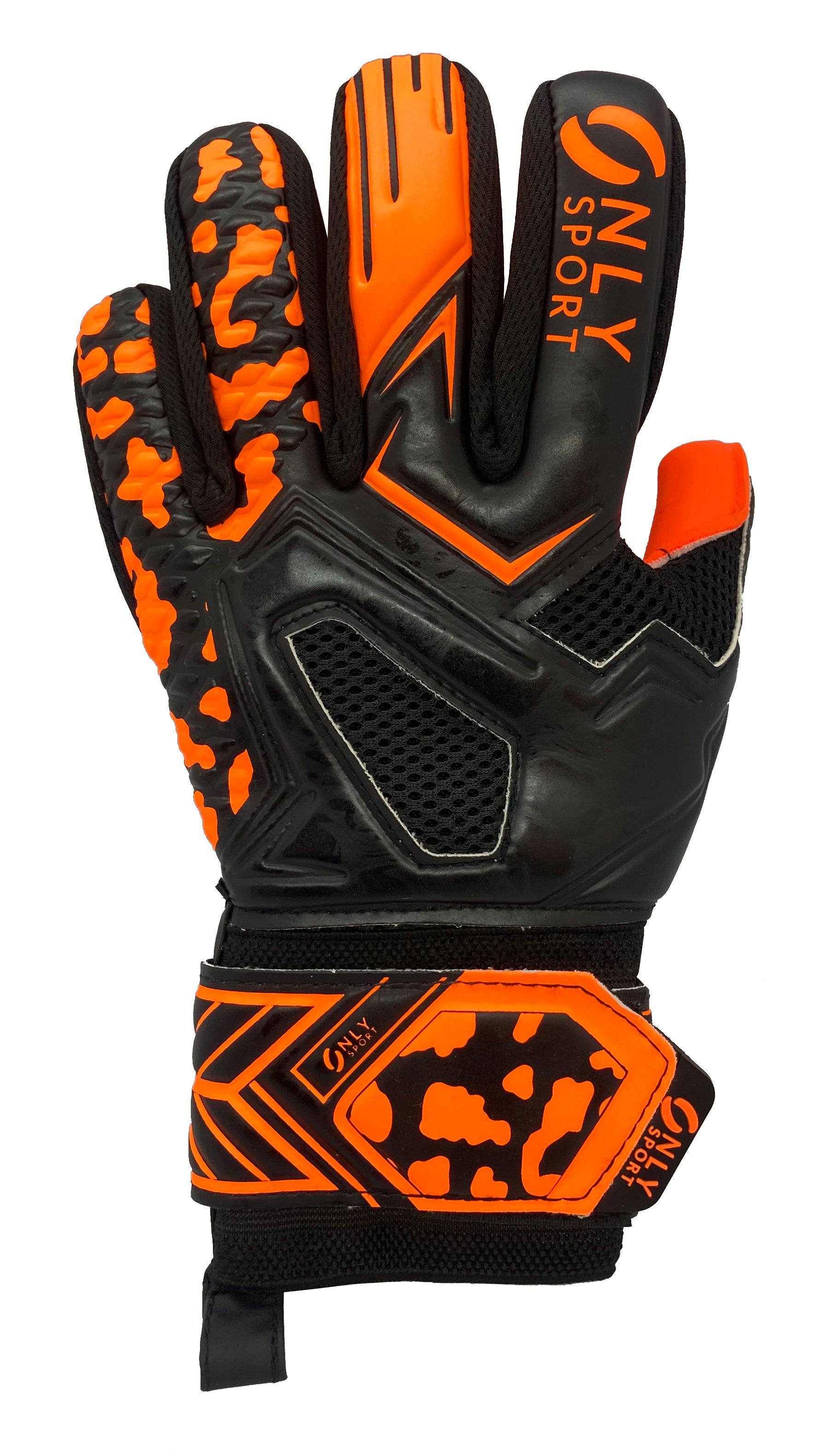 Single GIGI Goalkeeper Gloves KIDS Finger Savers in Orange Top View