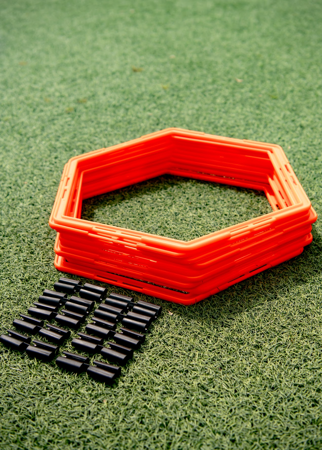 Hexagon Rings Set Display Angled
