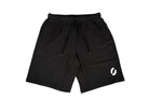Top vie of long pocket shorts laying on white platform 