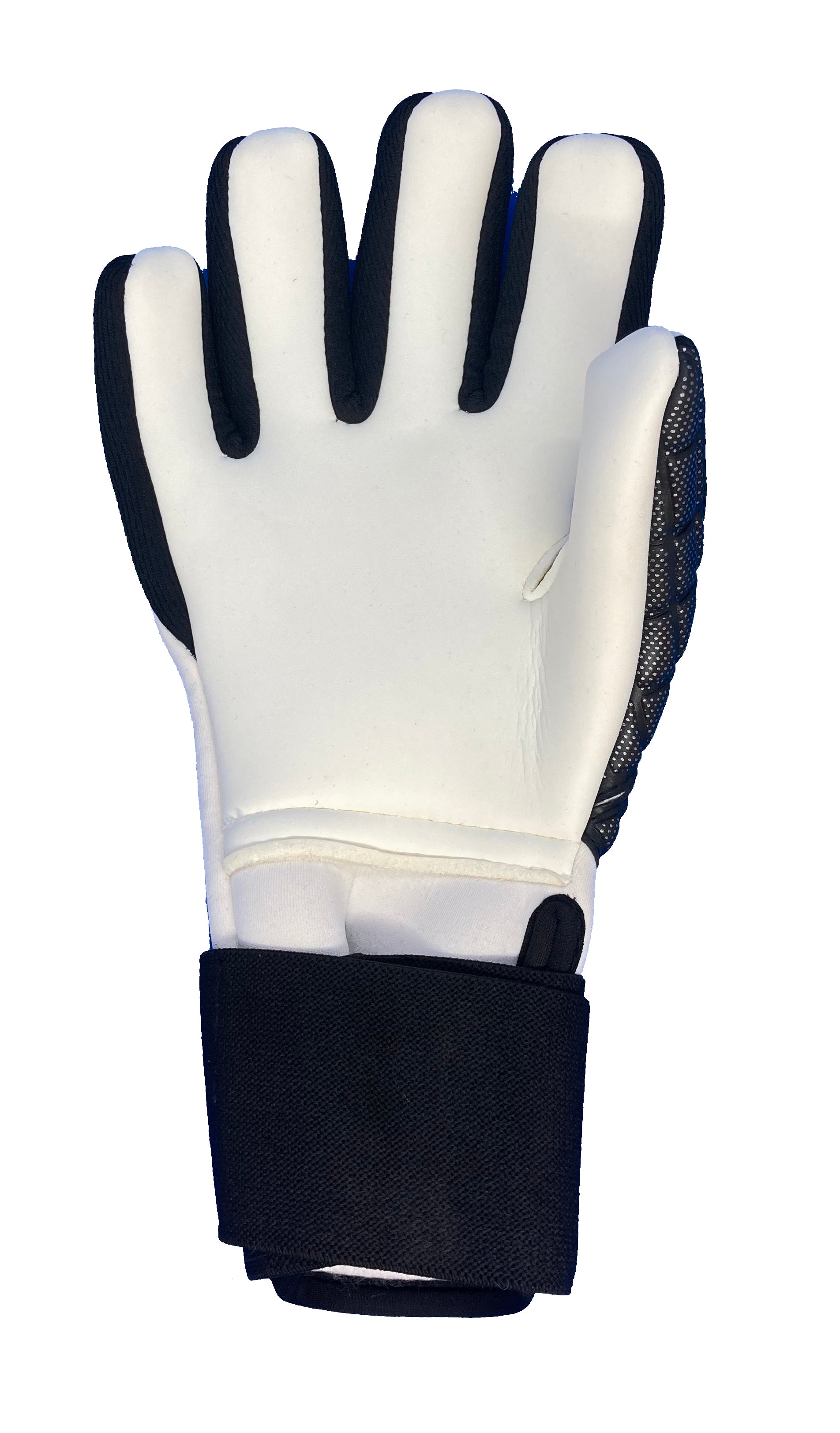 Single Blanco Goalkeeper Gloves  in black and white inside view