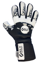 Single Spider Goalkeeper Gloves with black,white and grey print top view
