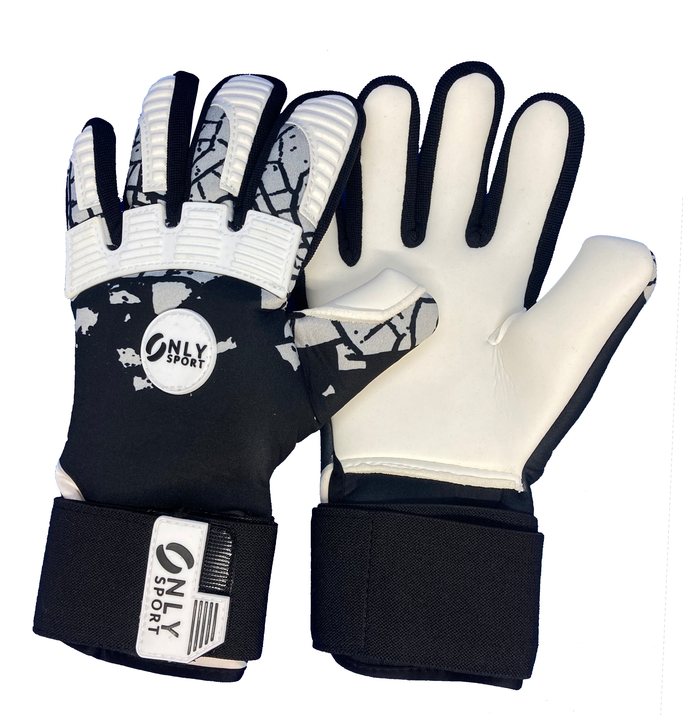 Spider Goalkeeper Gloves  with black,white and grey print