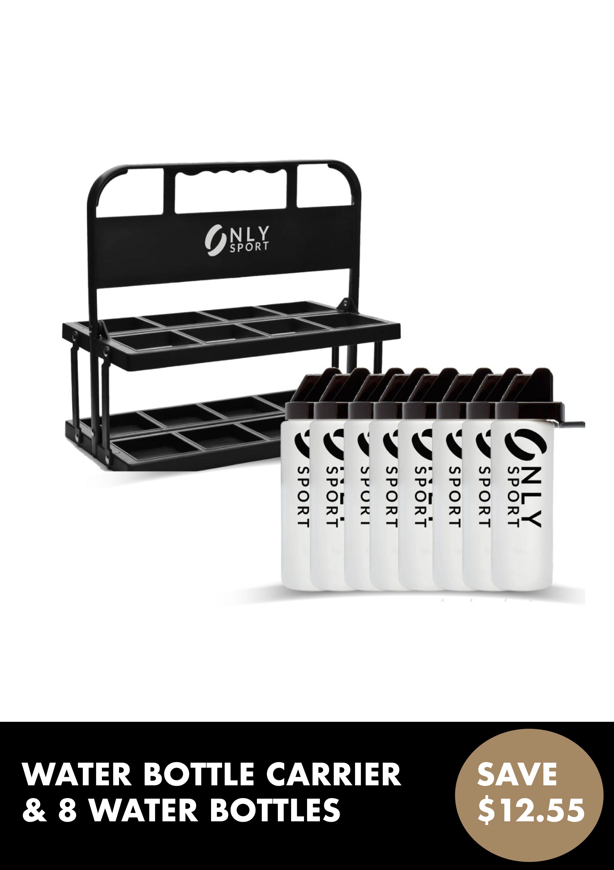 Water bottler carrier comes in a bundle with 8 water bottles to complete the set 