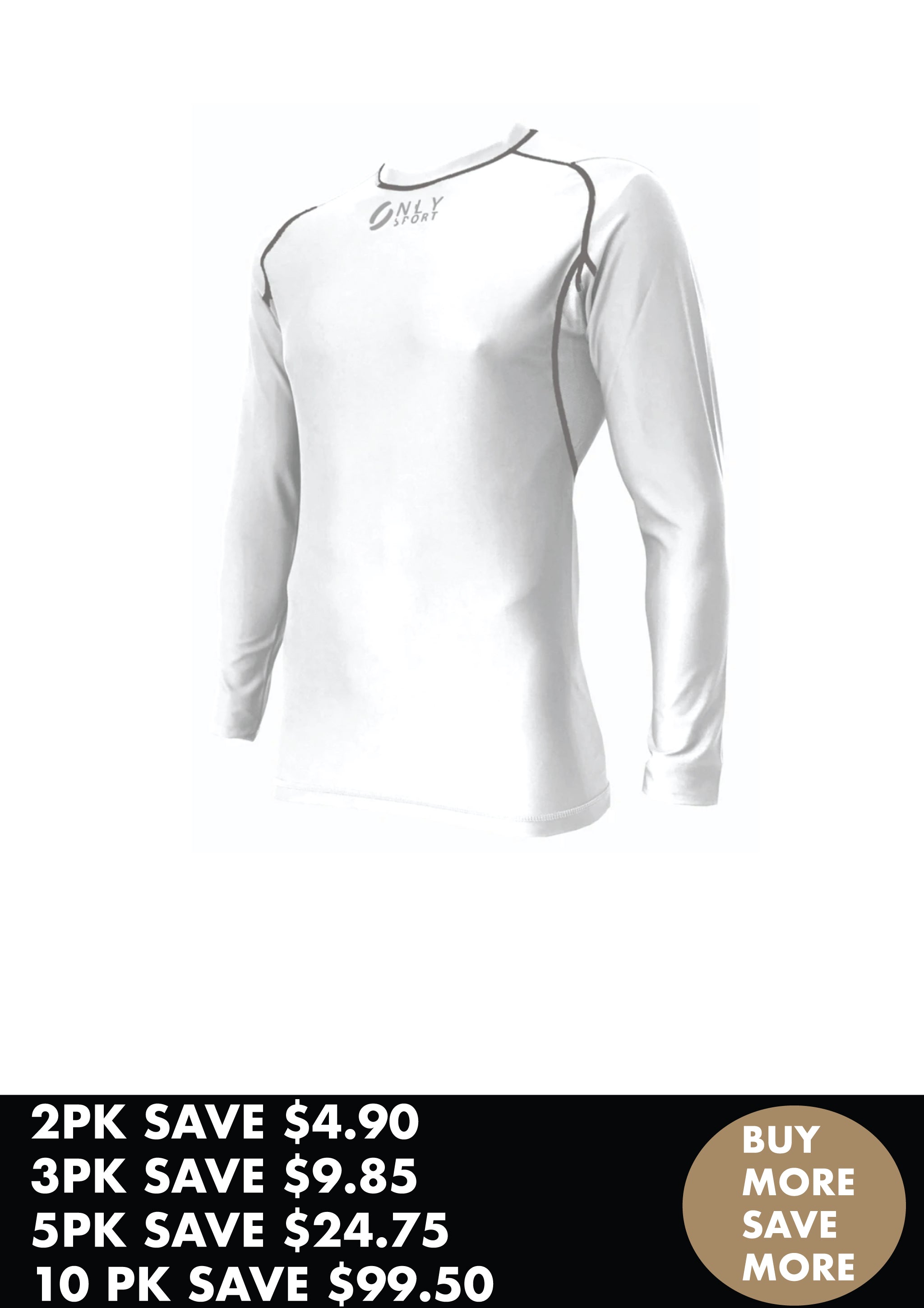 COMPRESSION WEAR TOP BUNDLE IN WHITE