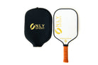 Front view of white paddle with cover included adjacent to it 