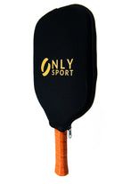 Front view of white paddle with cover on facing left