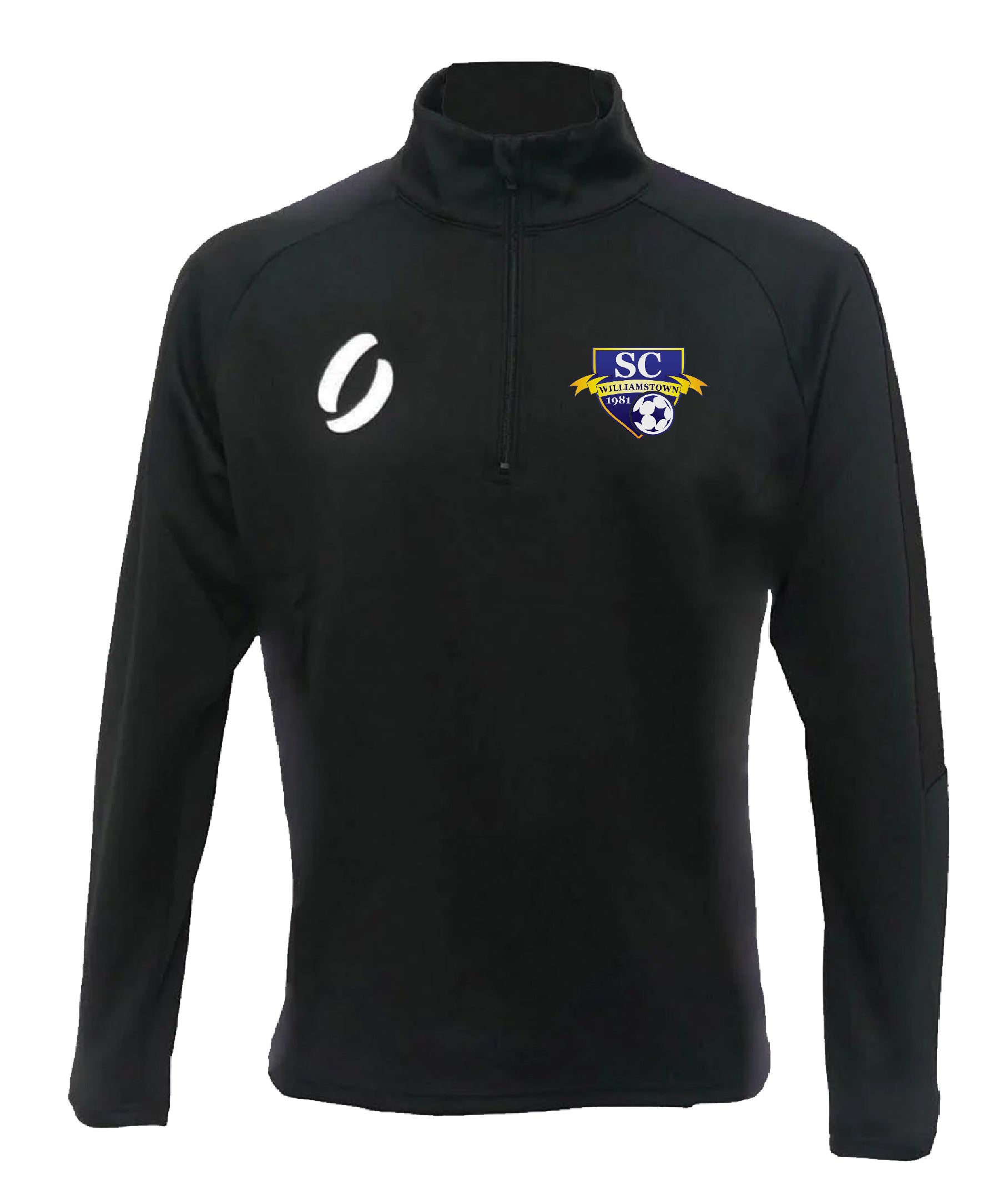 Williamstown Black 1/4 Zip Training Top front view