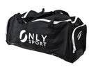 Black Williamstown Players Bag with white zip side view