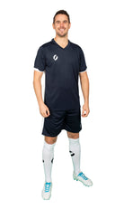MAN WEARING Williamstown Training Kit Navy and White