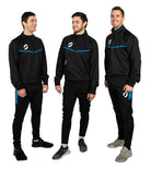 Three Men wearing 1/4 Zip Training Jumper in Black/Royal blue