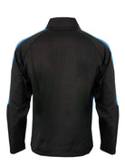 1/4 ZIP TRAINING TOP IN BLACK/ROYAL REAR VIEW