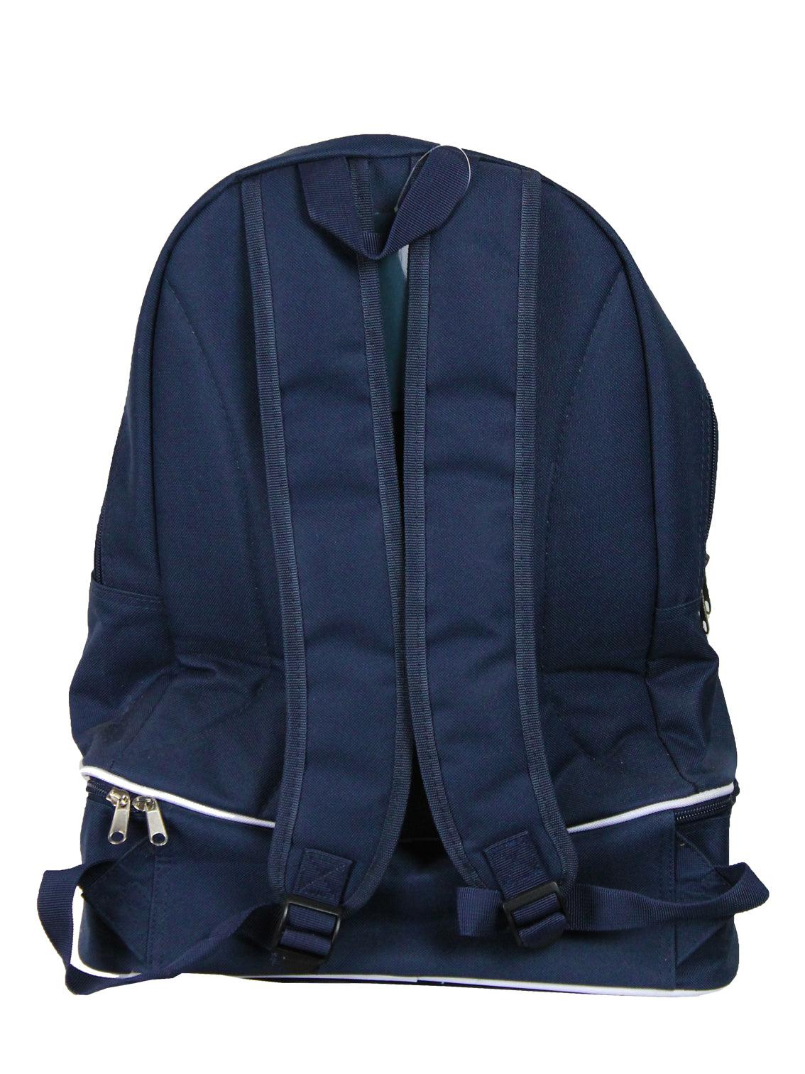 Backpack With Shoe Compartment Navy Rear View