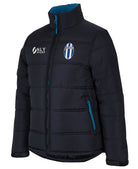MALVERN CITY BLACK PUFFER JACKET IN BLACK ANGLED VIEW