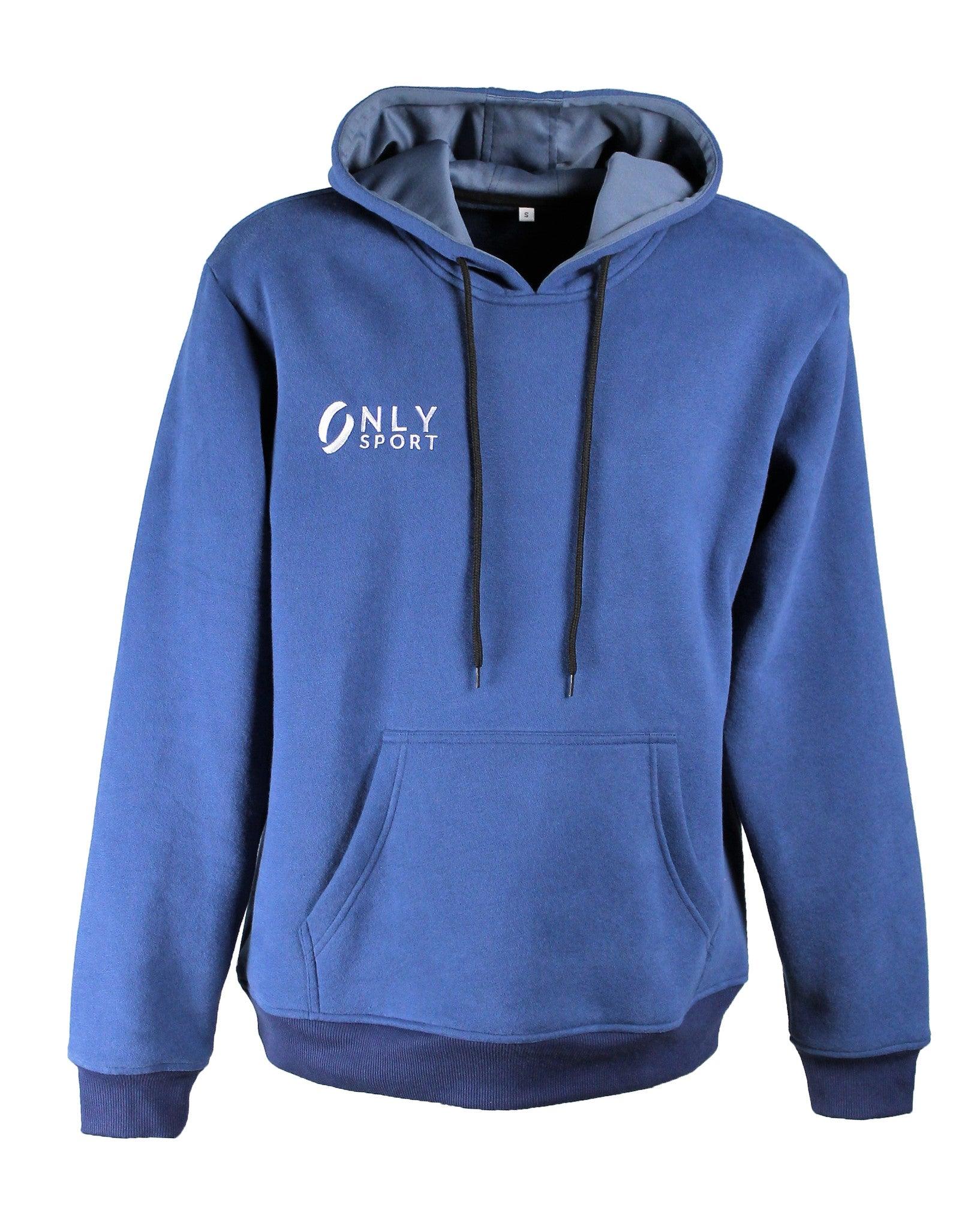 Blue Hooded Jumper Front View