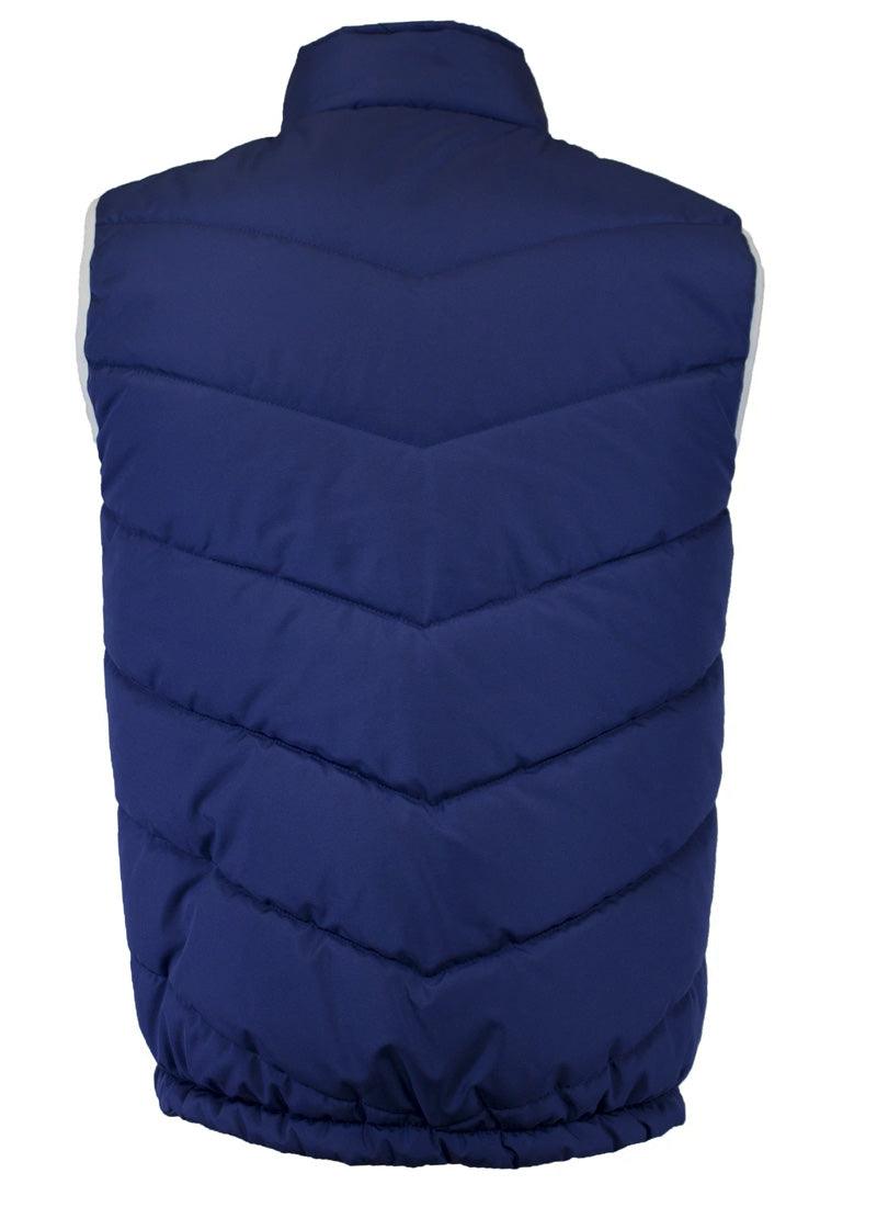 Malvern City PUFFER VEST IN  BLUE REAR VIEW