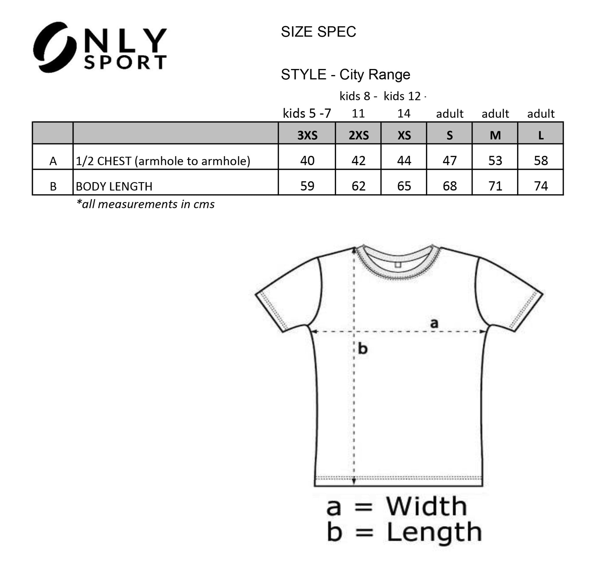 Goalkeeper Top Lime Size Chart