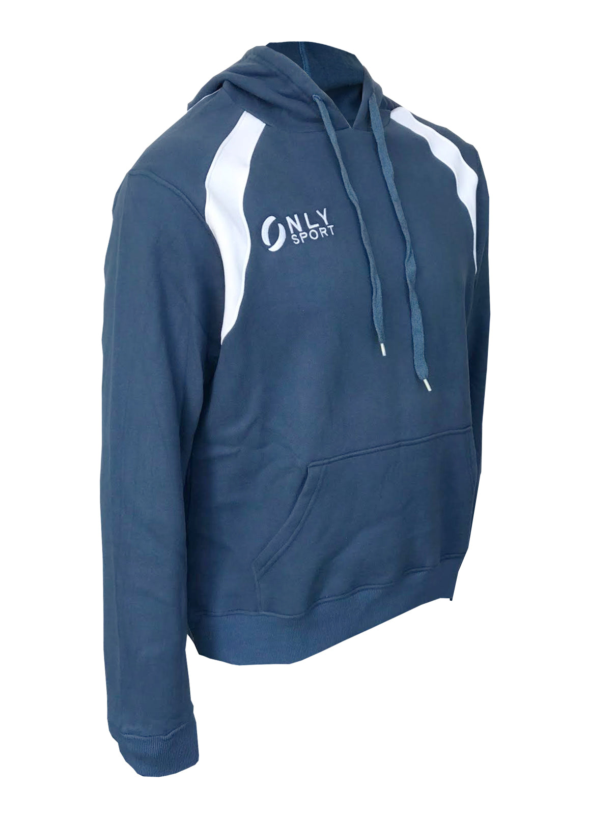 Hooded Jumper Blue and White Side View