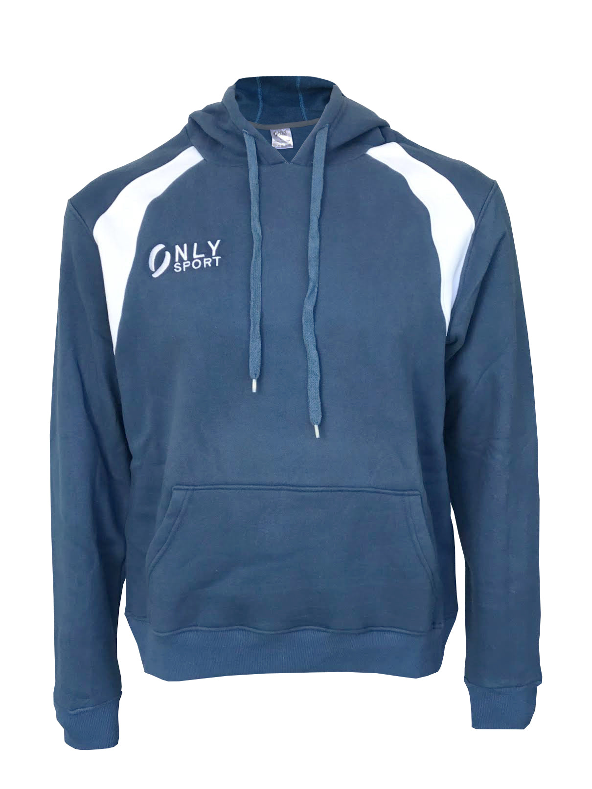 Hooded Jumper Blue and White Front View