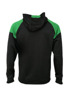 Hooded Track Jacket  in black and green back view