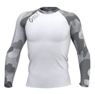 Long Sleeve Rashguard in White/Camo Front View