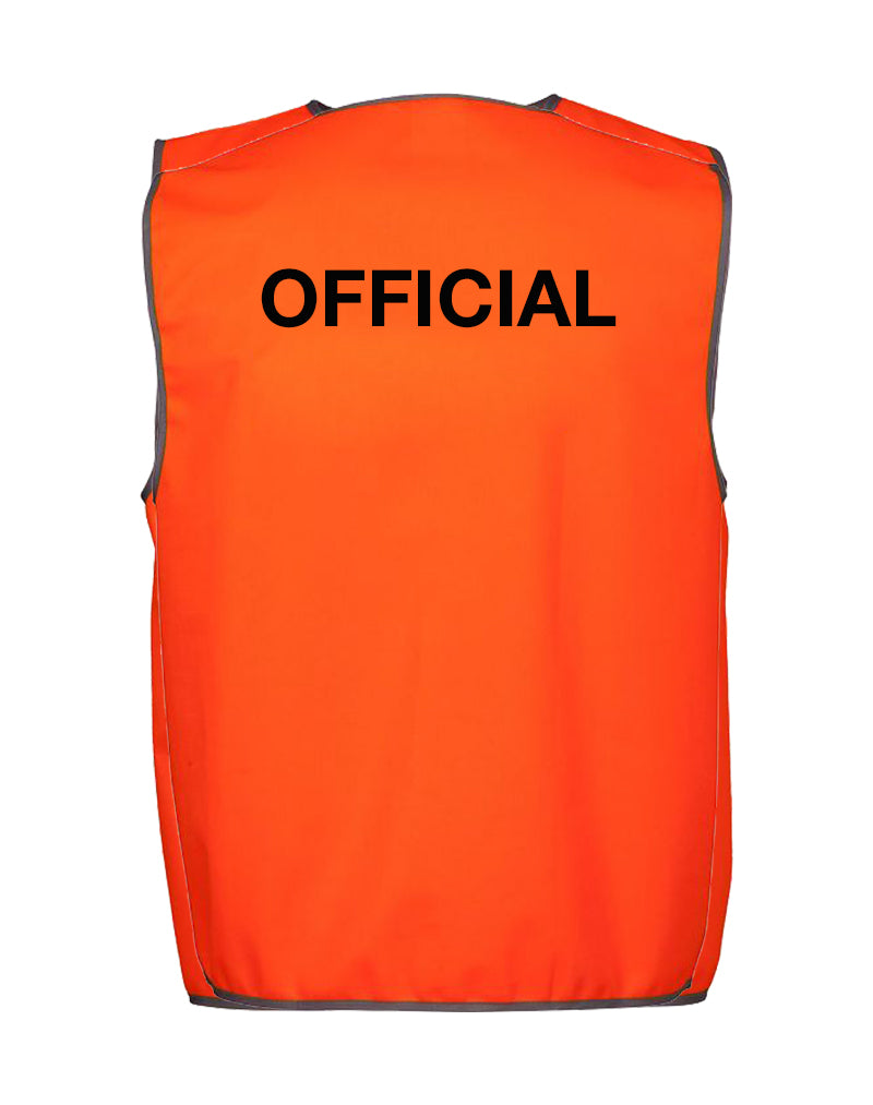 Official Safety Vest in Orange rear view