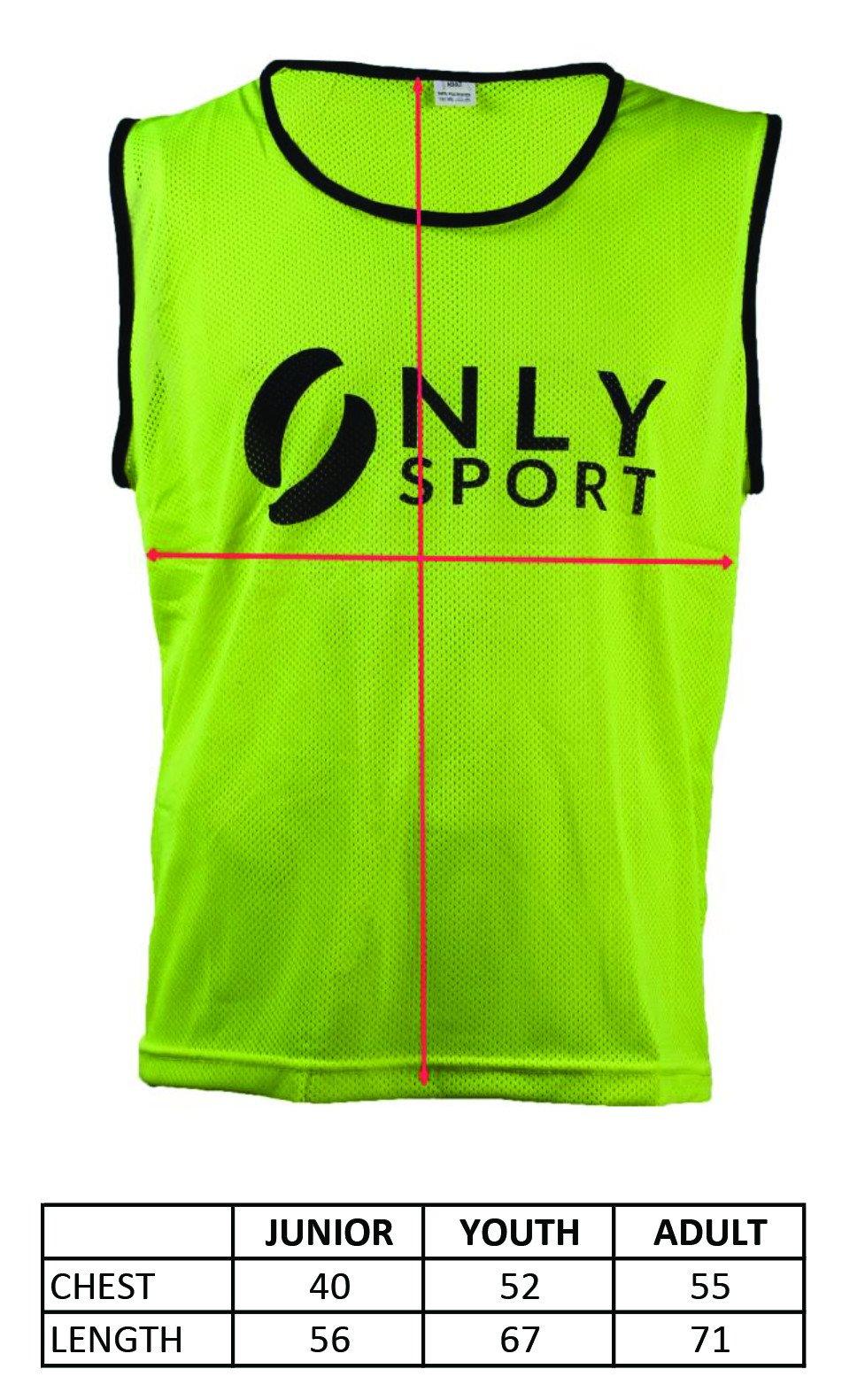 Pink Training Bib sizing chart
