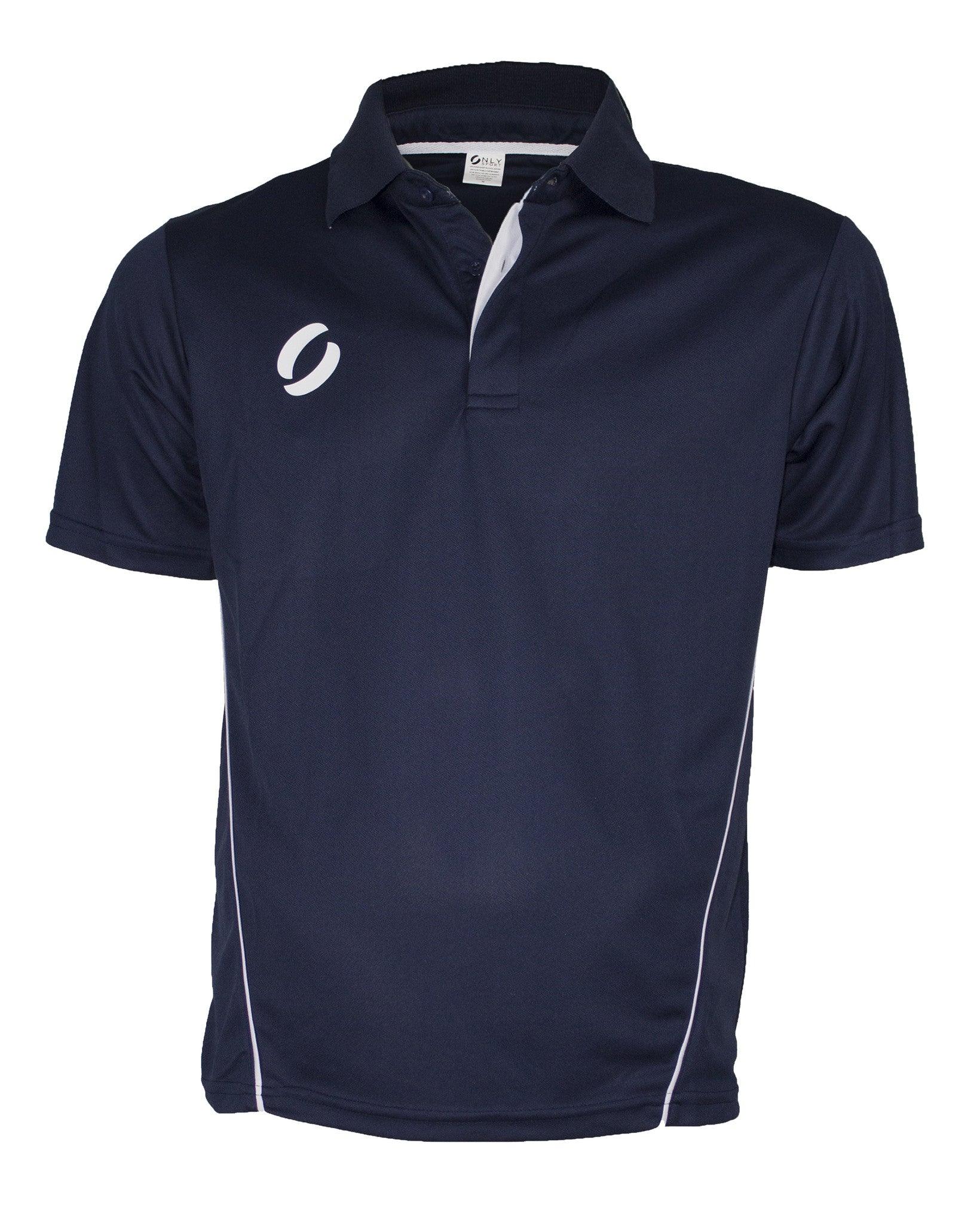 Polo Top in Navy Blue front view