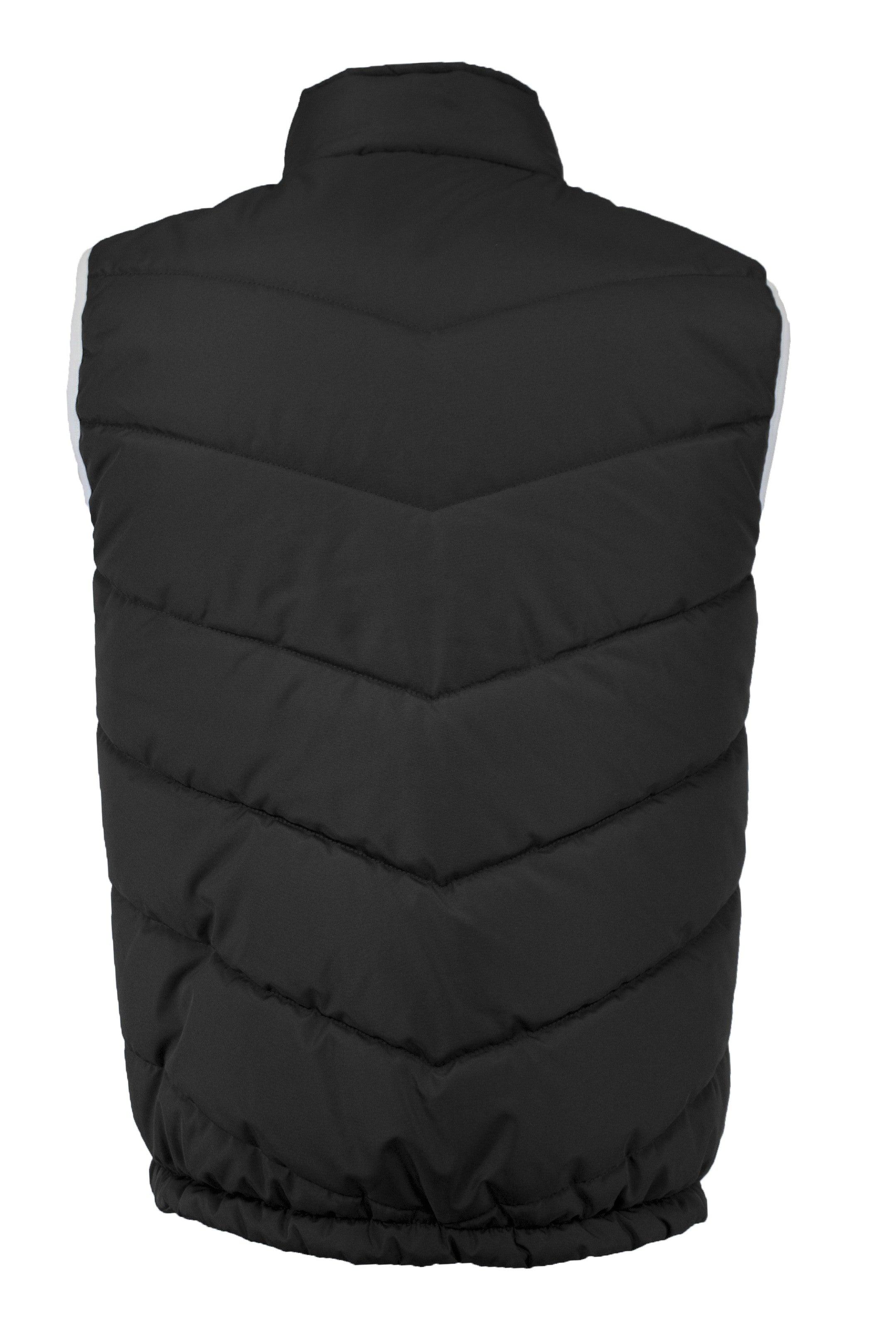 PUFFER VEST IN BLACK REAR VIEW