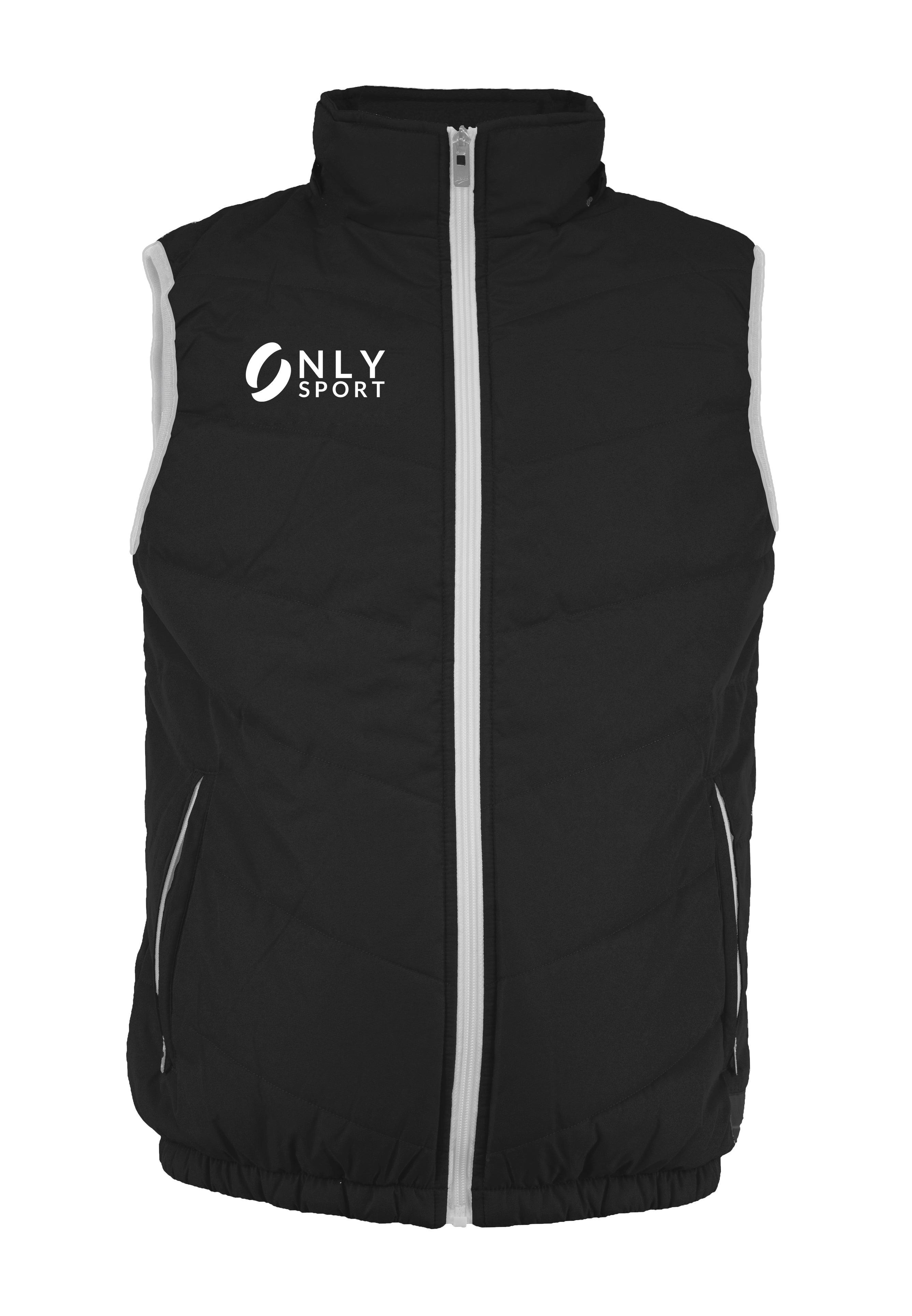 PUFFER VEST IN BLACK FRONT VIEW