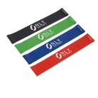 RESISTANCE BANDS 4 PACK IN BLACK GREEN BLUE AND RED