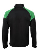 1/4 Zip Training Jumper in black/green back view